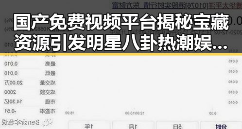 国产免费视频平台揭秘宝藏资源引发明星八卦热潮娱乐圈的瓜真是吃不完